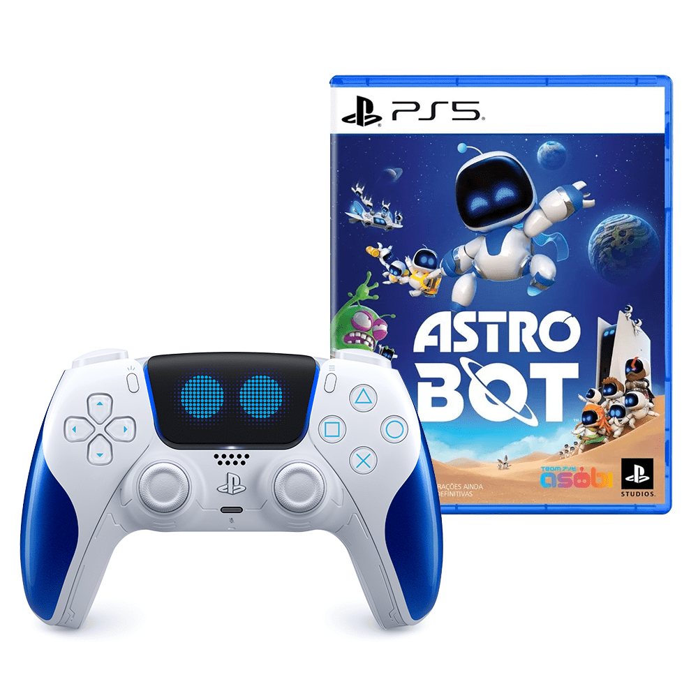 Kit Controle PS5 sem fio DualSense™ Astro Bot + Jogo Astro Bot Menor preço em Kit Controle PS5 sem fio DualSense™ Astro Bot + Jogo Astro Bot