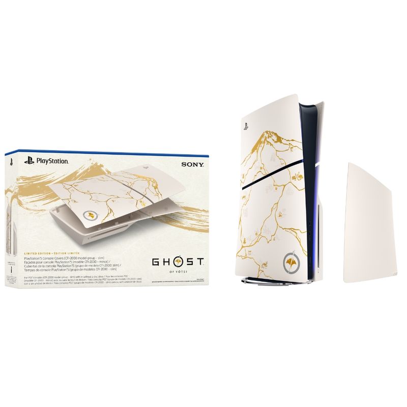 tampa-do-console-ps5-slim-fisico-edicao-limitada-ouro-ghost-of-yotei-sony-2