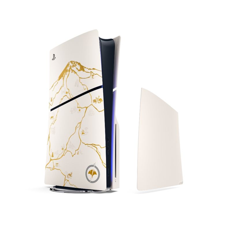 tampa-do-console-ps5-slim-fisico-edicao-limitada-ouro-ghost-of-yotei-sony-4